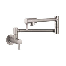 Load image into Gallery viewer, Hansgrohe 04218800 Talis C Wall Mounted Double-Jointed Pot Filler in Steel Optic
