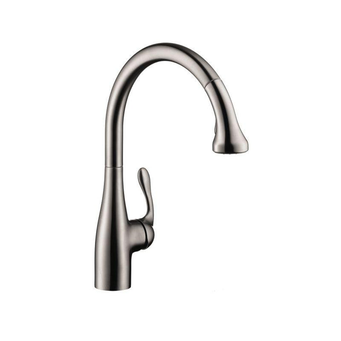 Hansgrohe Allegro E Single Handle Deck Mounted 2-Spray Pull-Down Kitchen Faucet in Steel Optic
