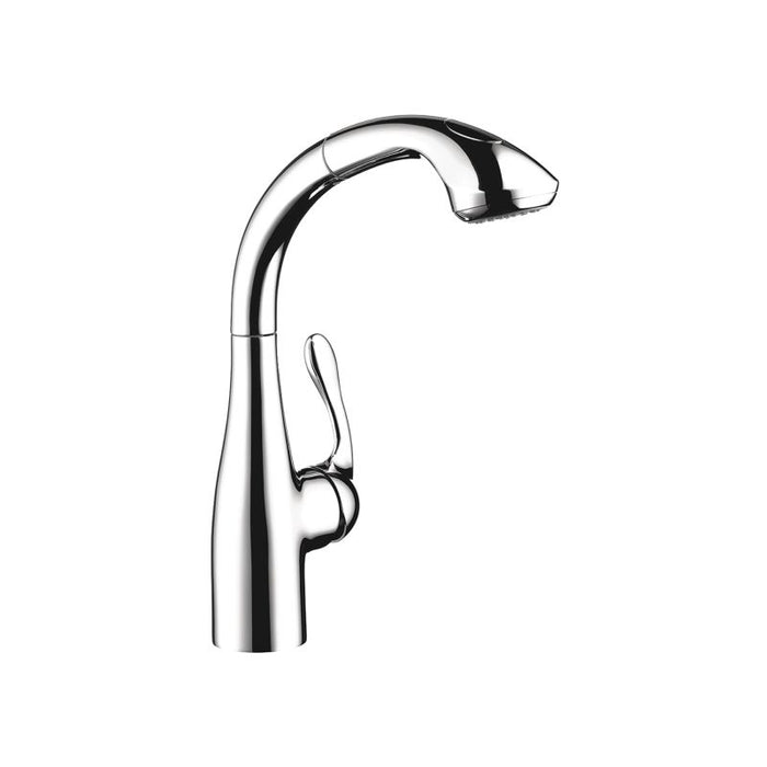 Hansgrohe Allegro E Single Handle Deck Mounted 2-Spray Semi-Arc Pull-Out Kitchen Faucet in Chrome
