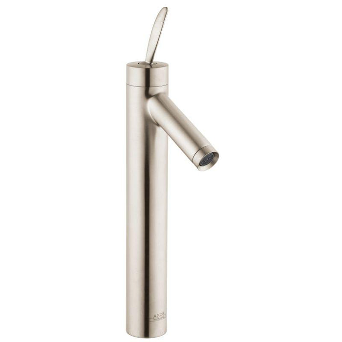 Axor Starck 1.2 GPM Single Hole Joystick Vessel Bathroom Faucet with Drain Assembly in Brushed Nickel