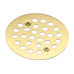 Moen 4 - 1/4" Round Shower Drain Cover with Exposed Screw Installation in Polished Brass