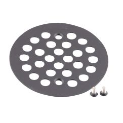 Moen 4 - 1/4" Round Shower Drain Cover with Exposed Screw Installation in Wrought Iron