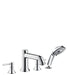 Hansgrohe Talis C Roman Tub Filler Faucet with Diverter Metal Lever Handles and 2.0 GPM Multi Function Hand Shower Less Valve in Chrome