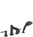 Hansgrohe Talis C Roman Tub Filler Faucet with Diverter Metal Lever Handles and 2.0 GPM Multi Function Hand Shower Less Valve in Rubbed Bronze
