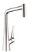 Hansgrohe Metris High-Arc Pull-Out Kitchen Faucet with Magnetic Docking Spray Head and Locking Diverter in Chrome