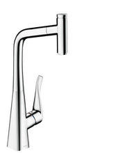 Load image into Gallery viewer, Hansgrohe 14848001 Metris Select Pull-Out Prep Kitchen Faucet with Select On/Off Push Button in Chrome
