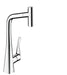 Hansgrohe Metris Select Pull-Out Prep Kitchen Faucet with Select On/Off Push Button in Chrome