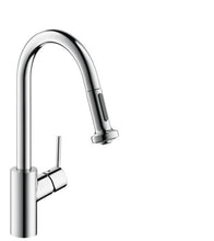 Load image into Gallery viewer, Hansgrohe 14877001 Talis S Pull-Down Kitchen Faucet with High-Arc Spout Magnetic Docking Non-Locking Spray Diverter in Chrome
