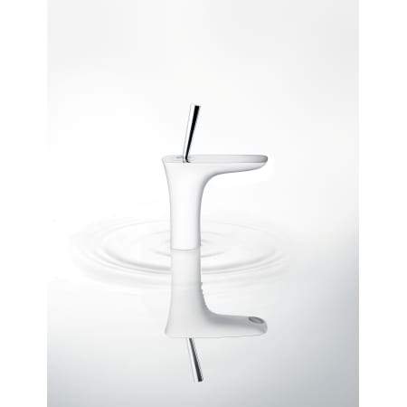 Hansgrohe Pura Vida 1.2 GPM Single Hole Bathroom Faucet with Eco Right in Chrome/White
