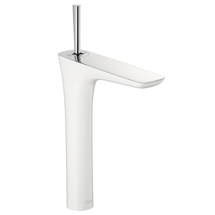 Hansgrohe Pura Vida 1.2 GPM Single Hole Bathroom Faucet with Eco Right Quick Clean in Chrome/White