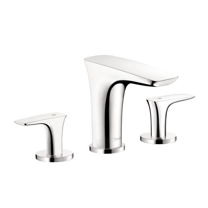 Hansgrohe Pura Vida 1.2 GPM Widespread Bathroom Faucet with Eco Right Quick Clean and Comfort Zone Technologies in Chrome
