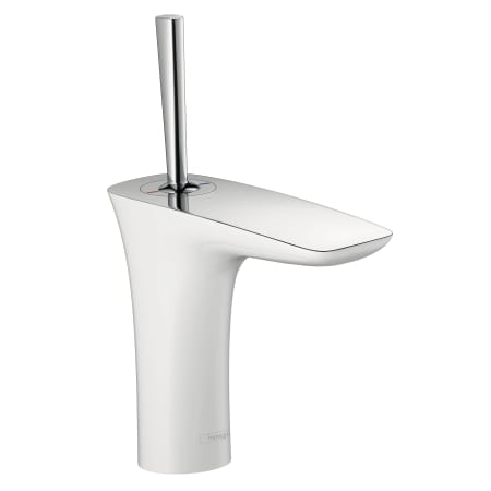 Hansgrohe Pura Vida 1.2 GPM Single Hole Bathroom Faucet with Eco Right Quick Clean in Chrome/White