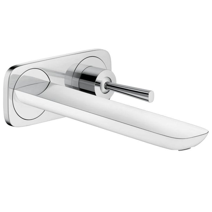 Hansgrohe 15085001 Pura Vida 1.2 GPM Wall Mounted Bathroom Faucet with Eco Right and Quick Clean Technologies - Less Rough-in Valve and Drain Assembly in Chrome