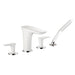 Hansgrohe Pura Vida Roman Tub Filler Faucet with Diverter Metal Lever Handles and 2.0 GPM Single Function Hand Shower Less Valve in Chrome/White