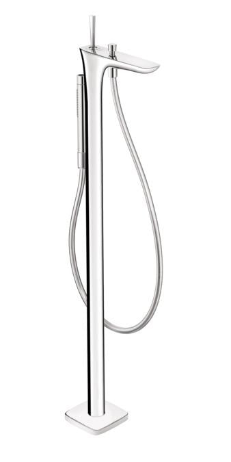 Hansgrohe 15473001 Pura Vida Tub Filler Faucet Free Standing with 2.5 GPM Multi Function Hand Shower in Chrome