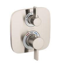 Load image into Gallery viewer, Hansgrohe 15708821 Soft Cube Thermostatic Trim with Volume Control and Diverter in Brushed Nickel
