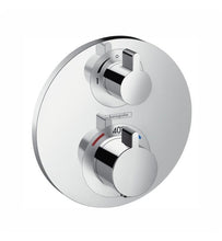 Load image into Gallery viewer, Hansgrohe 15757001 Round Thermostatic Trim with Volume Control in Chrome
