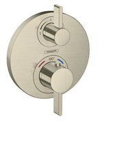 Load image into Gallery viewer, Hansgrohe 15757821 Round Thermostatic Trim with Volume Control in Brushed Nickel
