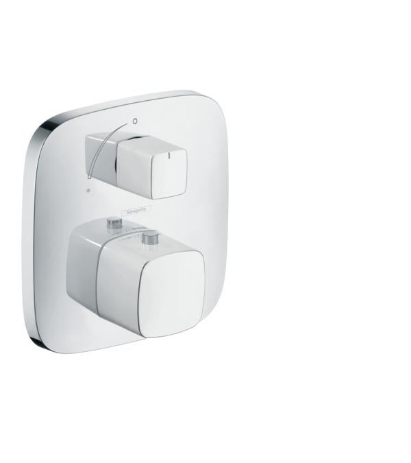 Hansgrohe Pura Vida Thermostatic Valve Trim with Integrated Volume Control - Less Valve in Chrome/White