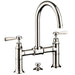 Axor 16511831 Montreux 1.2 GPM Widespread Bridge Bathroom Faucet with Swivel Spout Lever Handles and Drain Assembly in Polished Nickel