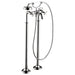 Axor Montreux Roman Tub Filler Faucet Free Standing with Diverter 50" Techniflex Hose and 2.5 GPM Single Function Hand Shower Less Valve in Chrome