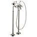 Axor Montreux Roman Tub Filler Faucet Free Standing with Diverter 50" Techniflex Hose and 2.5 GPM Single Function Hand Shower Less Valve in Polished Nickel