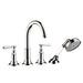 Axor Montreux Roman Tub Filler Faucet Deck Mounted with Diverter Metal Lever Handles and 2.5 GPM Single Function Hand Shower Less Valve in Chrome