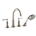 Axor Montreux Roman Tub Filler Faucet Deck Mounted with Diverter Metal Lever Handles and 2.5 GPM Single Function Hand Shower Less Valve in Brushed Nickel