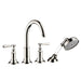 Axor Montreux Roman Tub Filler Faucet Deck Mounted with Diverter Metal Lever Handles and 2.5 GPM Single Function Hand Shower Less Valve in Polished Nickel