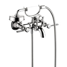 Load image into Gallery viewer, Axor 16551001 Montreux Roman Tub Filler Faucet Wall Mounted with Diverter Metal Lever Handles and 2.5 GPM Single Function Hand Shower Less Valve in Chrome
