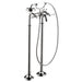 Axor Montreux Roman Tub Filler Faucet Freestanding with Diverter Metal Lever Handles 50" Techniflex Hose and 2.5 GPM Single Function Hand Shower Less Valve in Chrome