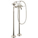 Axor Montreux Roman Tub Filler Faucet Freestanding with Diverter Metal Lever Handles 50" Techniflex Hose and 2.5 GPM Single Function Hand Shower Less Valve in Brushed Nickel
