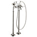 Axor Montreux Roman Tub Filler Faucet Freestanding with Diverter Metal Lever Handles 50" Techniflex Hose and 2.5 GPM Single Function Hand Shower Less Valve in Polished Nickel