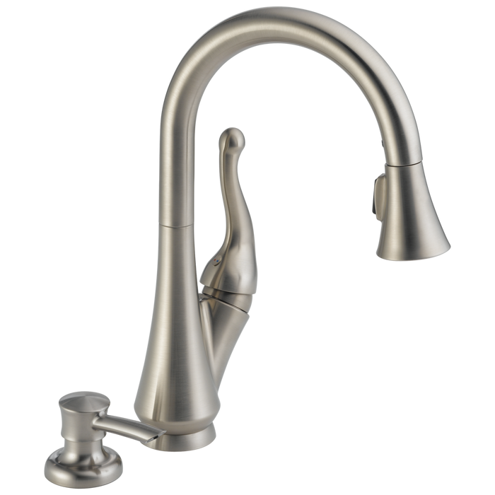 Delta 16968-DST Talbott Single Handle Pull-Down Kitchen Faucet with Soap Dispenser
