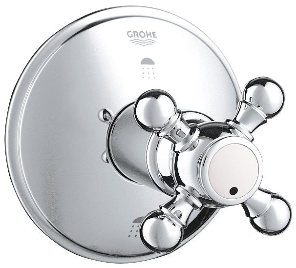 Grohe Geneva 4 Inch Three Way Diverter Valve Trim with Cross Handle