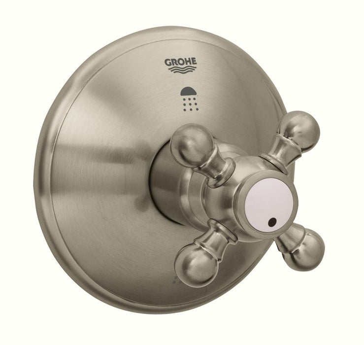Grohe Geneva 4 Inch Three Way Diverter Valve Trim with Cross Handle