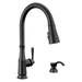 Delta Capertee: Single Handle Pull-Down Kitchen Faucet with Soap Dispenser and ShieldSpray Technology