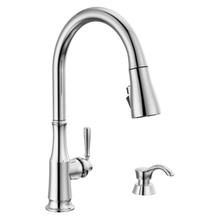 Load image into Gallery viewer, Delta Capertee: Single Handle Pull-Down Kitchen Faucet with Soap Dispenser and ShieldSpray Technology
