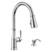 Delta Capertee: Single Handle Pull-Down Kitchen Faucet with Soap Dispenser and ShieldSpray Technology