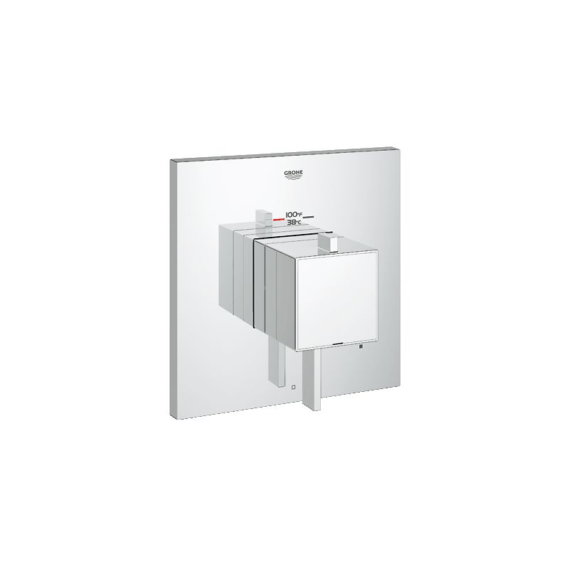 Grohe 19926000 Eurocube Square Single Function Thermostatic Shower Trim with Integrated Volume Control