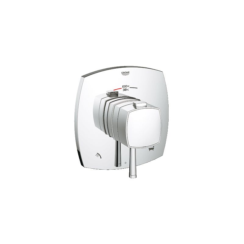 Grohe 19939 Grandera Dual Function Thermostatic Shower Trim with Integrated Volume Control and 2-Way Shower/Bath Diverter
