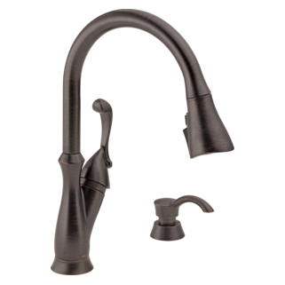 Delta Arabella: Single Handle Pull-Down Kitchen Faucet with Soap Dispenser and ShieldSpray
