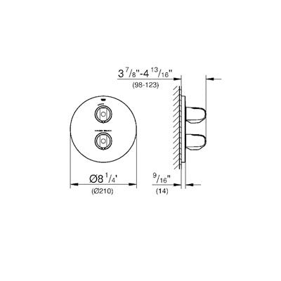 Grohe Grohtherm 1000 Thermostatic Trim with Integrated Volume Control