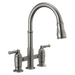 Delta Broderick: Two Handle Pull-Down Bridge Kitchen Faucet