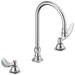 Delta Commercial 23C6: Two Handle Widespread Bathroom Faucet with Gooseneck Spout - Less Pop-Up