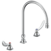 Delta Commercial 23C6: Two Handle Widespread Bathroom Faucet with Gooseneck Spout - Less Pop-Up