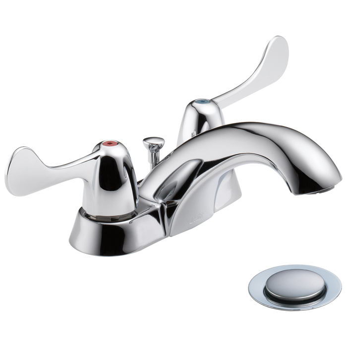 Delta 2529LF-HDM Commercial Double Handle Center Set Lavatory Faucet with Drain Assembly