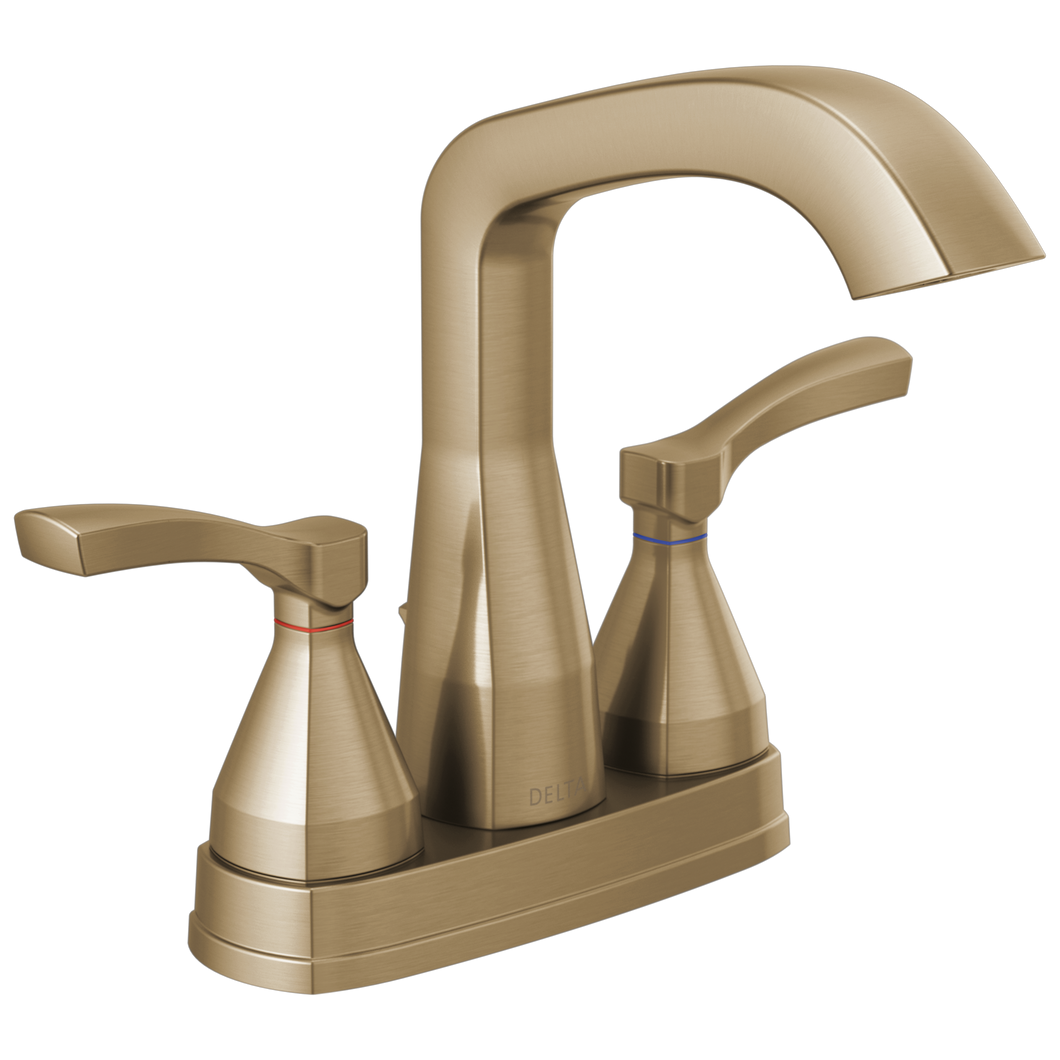 Delta 25776-MPU-DST Stryke 1.2 GPM Center Set Bathroom Faucet with Lever Handles and Pop-Up Drain Assembly
