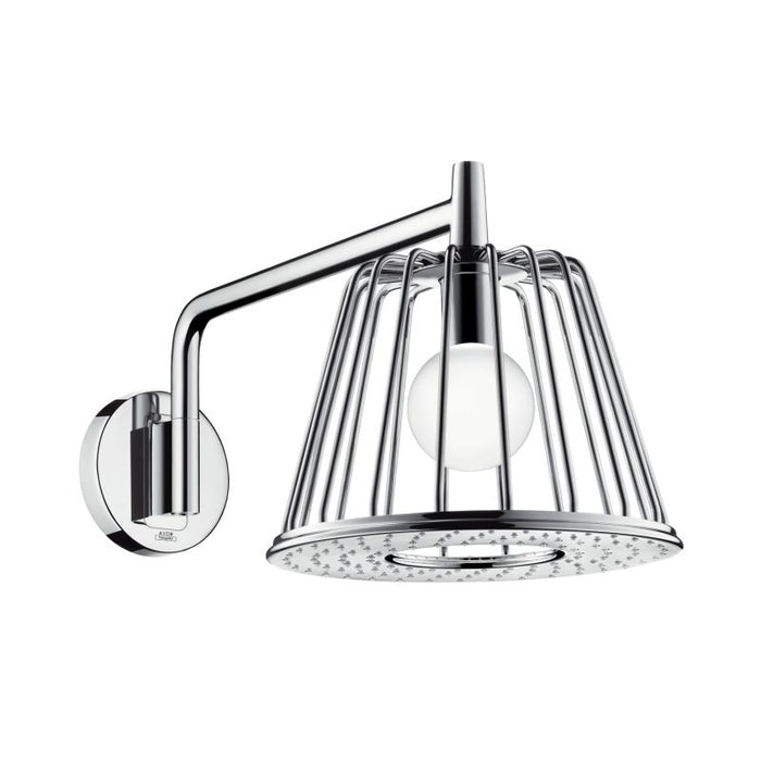 Axor Nendo Wall Mount 11" 2.5 GPM 1-Jet Rain Shower Head with LED Light Bulb and Shower Arm