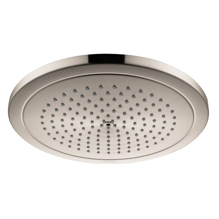 Hansgrohe Croma 1.8 GPM Single Function Rain Shower Head with Quick Clean and Eco Right Technologies in Brushed Nickel